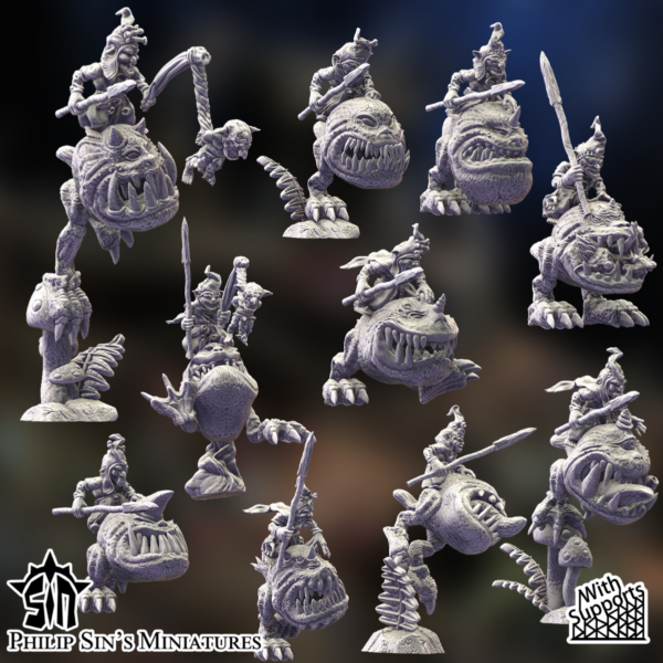 Goblin Cave Beast Riders - Unit of 5