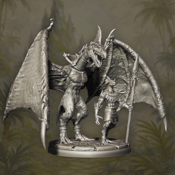 Lizardmen Winged Cavalry- Unit of 3 - Image 2